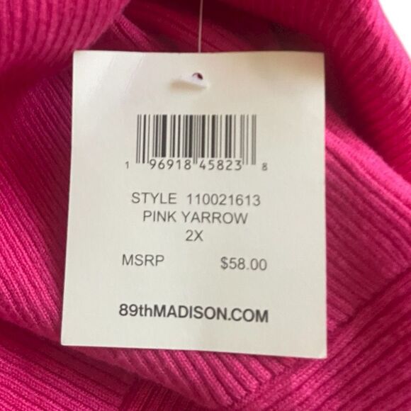 89th and Madison Plus Size Pink Open Cardigan Size 2X NWT - Picture 7 of 7